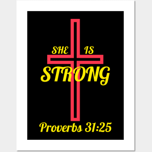 She Is Strong Posters and Art